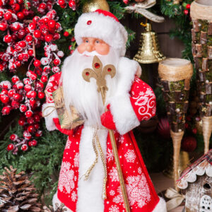 Дед Мороз с посылкой (мягкая игрушка) (премиум)